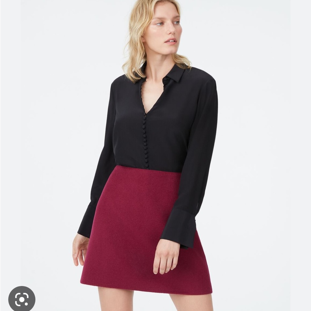 NWT CLUB MONACO CENTIE SKIRT PINK RED RASPBERRY WOOL SIZE 10